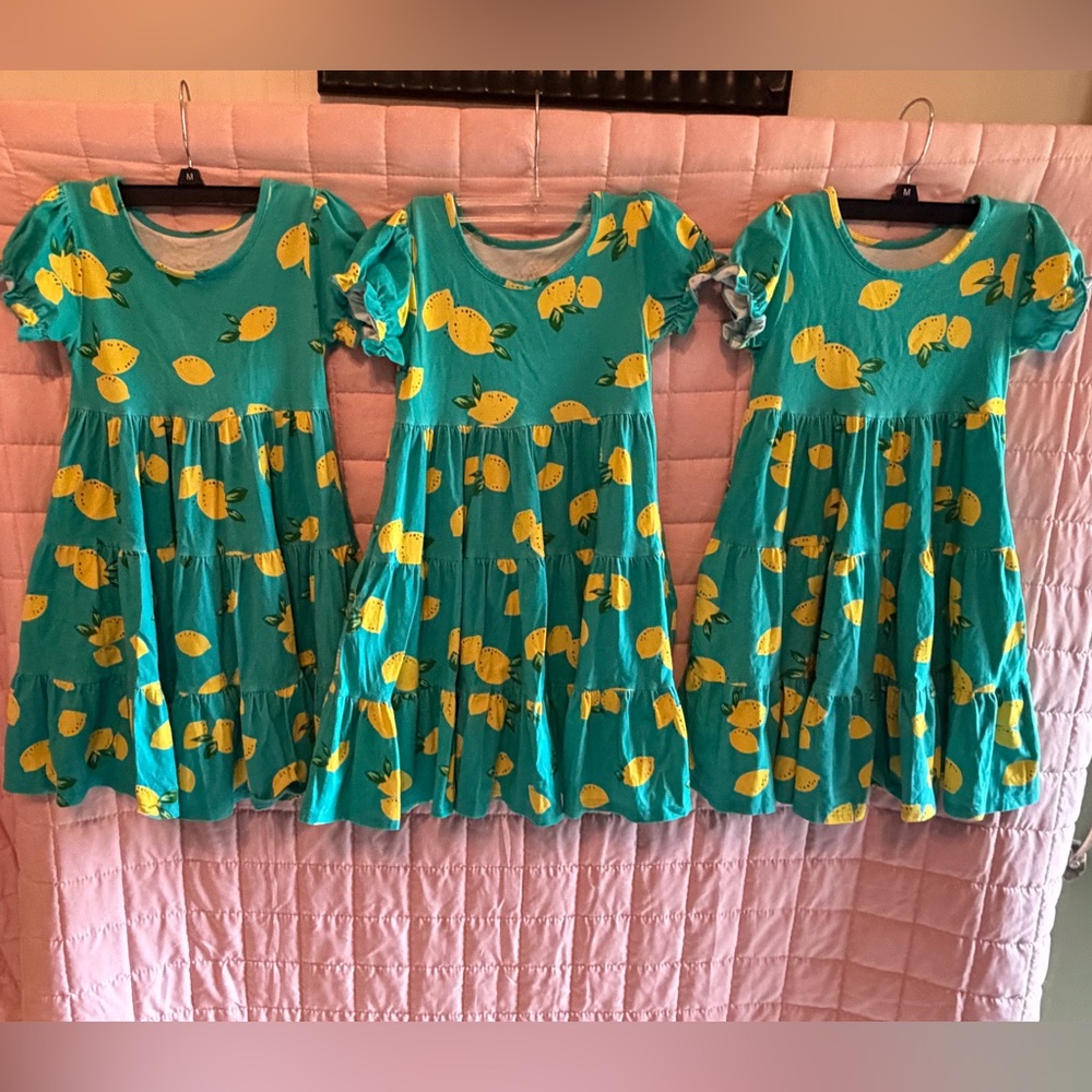 Charming Kids Dress with Lemon Print. Price is for all3. Will sell separately.